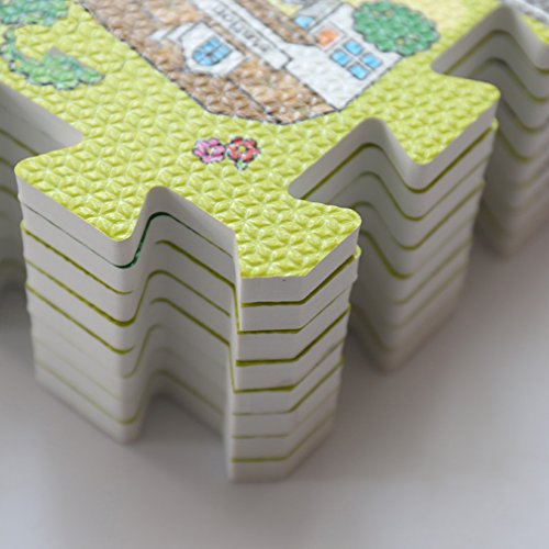 V-SOL Alfombra Infantil para Jugar Niños y Bebés Diseño de Ciudad Verde V-SOL Alfombra Infantil para Jugar Niños y Bebés Diseño de Ciudad Verde