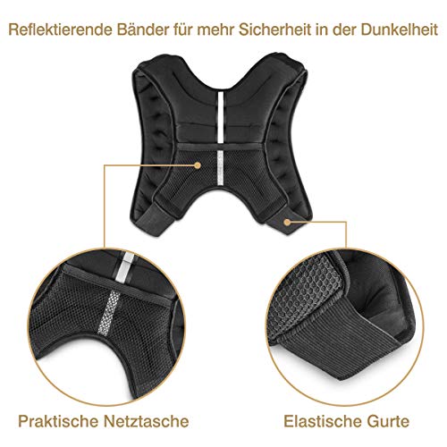 Vailge Chaleco lastrado, 2 kg/5 kg/10 kg, entrenamiento con pesas, chaleco de entrenamiento para fitness, entrenamiento de fuerza, correr, entrenamiento cruzado, desarrollo muscular (negro, 10 kg) Vailge Chaleco lastrado, 2 kg/5 kg/10 kg, entrenamiento con pesas, chaleco de entrenamiento para fitness, entrenamiento de fuerza, correr, entrenamiento cruzado, desarrollo muscular (negro, 10 kg)