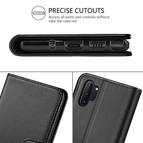 Vakoo Wallet Serie Carcasa Funda para Samsung Galaxy Note 10 Plus, Funda Samsung Galaxy Note 10 Plus 5G, Negro