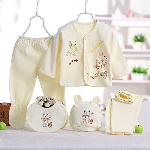 Value Pack Recién Nacido Bebé, LANSKIRT 6PCS Bebé Niña Niño Dibujos Animados Manga Larga Tops + Sombrero + Dos Pantalones + Conjunto de Traje Babero Value Pack Recién Nacido Bebé, LANSKIRT 6PCS Bebé Niña Niño Dibujos Animados Manga Larga Tops + Sombrero + Dos Pantalones + Conjunto de Traje Babero