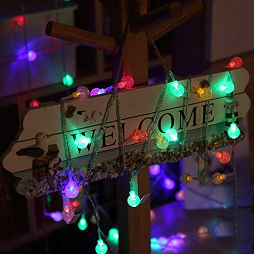 Valuetom 10M 80 LED 2 Mods Luces de hadas y Bola de Cristal Cadena de Luces Decorativas para Fiesta de Navidad, Fiesta Casera, Boda al aire libre y Decoración del jardín