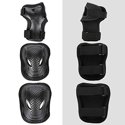 ValuTalks Juego de Protecciones Infantil,Protección Skate Infantil Rodilleras Coderas Muñequeras para Patinaje Ciclismo Monopatín Bicicleta Skate(Negro,6pcs) ValuTalks Juego de Protecciones Infantil,Protección Skate Infantil Rodilleras Coderas Muñequeras para Patinaje Ciclismo Monopatín Bicicleta Skate(Negro,6pcs)