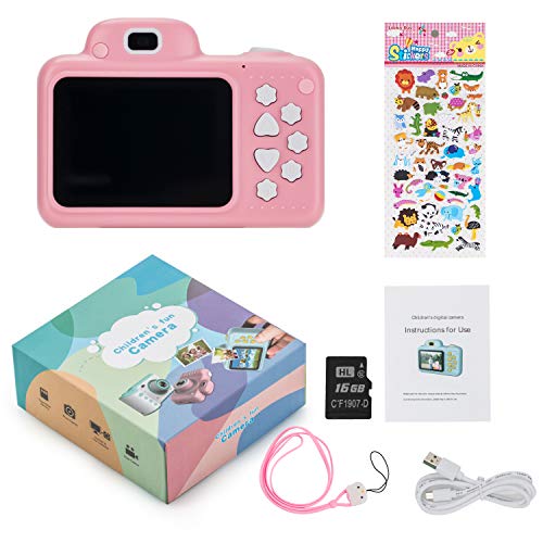 Vannico Camara Fotos, Camara para Niños Cámaras de Video para niños Cámara Digital 8MP 1080P HD Juguetes para niña de 3-10 años con Tarjeta de 16GB TF (Rosa)