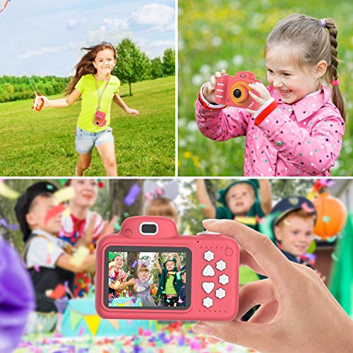 Vannico Camara Fotos, Camara para Niños Cámaras de Video para niños Cámara Digital 8MP 720P Juguetes para niños y niñas de 3-10 años con Tarjeta de 16GB TF (Rojo)