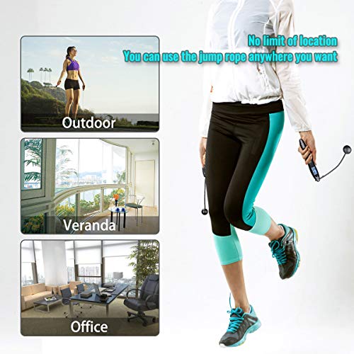 VANWALK Cuerda para Saltar Ajustable/Combas Inalámbrica Digital con Contador de Calorías para Ejercicios y Fitness VANWALK Cuerda para Saltar Ajustable/Combas Inalámbrica Digital con Contador de Calorías para Ejercicios y Fitness
