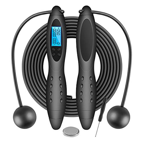 VANWALK Cuerda para Saltar Ajustable/Combas Inalámbrica Digital con Contador de Calorías para Ejercicios y Fitness VANWALK Cuerda para Saltar Ajustable/Combas Inalámbrica Digital con Contador de Calorías para Ejercicios y Fitness