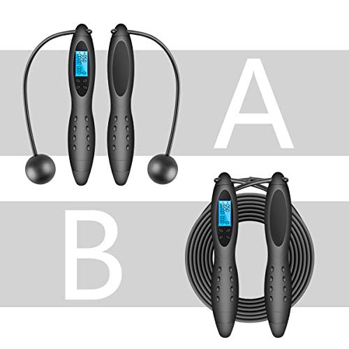 VANWALK Cuerda para Saltar Ajustable/Combas Inalámbrica Digital con Contador de Calorías para Ejercicios y Fitness VANWALK Cuerda para Saltar Ajustable/Combas Inalámbrica Digital con Contador de Calorías para Ejercicios y Fitness