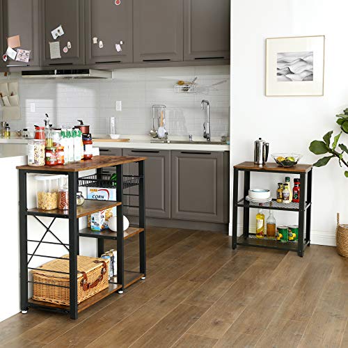 VASAGLE Carrito de Servicio de 3 Niveles, Carrito de Cocina, Carrito Auxiliar con Ruedas, 60 x 40 x 77,5 cm, Tablero de sobremesa, para Cocina, Sala de Estar, Vintage y Negro LRC78X VASAGLE Carrito de Servicio de 3 Niveles, Carrito de Cocina, Carrito Auxiliar con Ruedas, 60 x 40 x 77,5 cm, Tablero de sobremesa, para Cocina, Sala de Estar, Vintage y Negro LRC78X