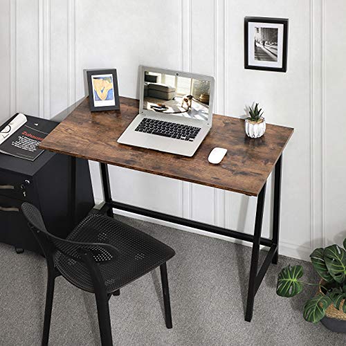 VASAGLE Escritorio de Estilo Industrial, Mesa de Ordenador con Marco de Acero y Tablero rústico, para Oficina, Estudio, Estable, Montaje Sencillo, 100 x 50 x 75 cm, Marrón Rústico y Negro LWD40X VASAGLE Escritorio de Estilo Industrial, Mesa de Ordenador con Marco de Acero y Tablero rústico, para Oficina, Estudio, Estable, Montaje Sencillo, 100 x 50 x 75 cm, Marrón Rústico y Negro LWD40X