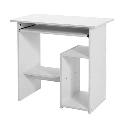 VASAGLE Escritorio de Ordenador, Pequeña Estación de Trabajo, Escritorio con Bandeja para Teclado y Estantes Abiertos, para Espacio Pequeño, Fácil de Montar, 80 x 45 x 74 cm, Blanco LCD852W VASAGLE Escritorio de Ordenador, Pequeña Estación de Trabajo, Escritorio con Bandeja para Teclado y Estantes Abiertos, para Espacio Pequeño, Fácil de Montar, 80 x 45 x 74 cm, Blanco LCD852W
