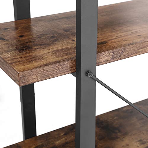 VASAGLE Estantería Industrial, Librería Estable de 5 Capas, Almacenamiento, Estantería de Pie, Fácil Montaje, Sala, Dormitorio, Oficina, Marrón Rústico LLS55BX VASAGLE Estantería Industrial, Librería Estable de 5 Capas, Almacenamiento, Estantería de Pie, Fácil Montaje, Sala, Dormitorio, Oficina, Marrón Rústico LLS55BX
