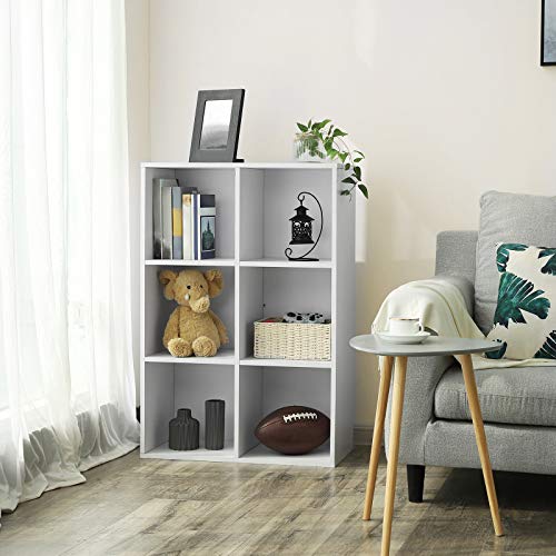VASAGLE Librería Estantería Biblioteca con 6 Compartimentos 65,5 x 30,5 x 97,5 cm Blanco LBC203D, blanco VASAGLE Librería Estantería Biblioteca con 6 Compartimentos 65,5 x 30,5 x 97,5 cm Blanco LBC203D, blanco