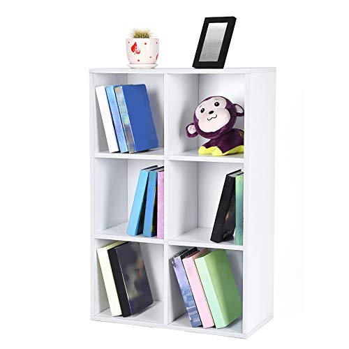 VASAGLE Librería Estantería Biblioteca con 6 Compartimentos 65,5 x 30,5 x 97,5 cm Blanco LBC203D, blanco VASAGLE Librería Estantería Biblioteca con 6 Compartimentos 65,5 x 30,5 x 97,5 cm Blanco LBC203D, blanco