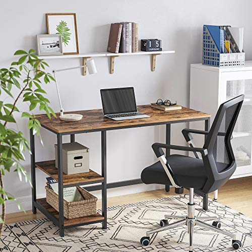 VASAGLE Mesa de Ordenador, Escritotio, con 2 Niveles de Estante a la Izquierda o a la Derecha, para Oficina, Dormitorio, Estructura de Acero, Industrial, Greige y Negro LWD47MB VASAGLE Mesa de Ordenador, Escritotio, con 2 Niveles de Estante a la Izquierda o a la Derecha, para Oficina, Dormitorio, Estructura de Acero, Industrial, Greige y Negro LWD47MB