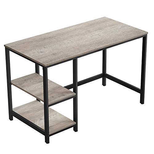 VASAGLE Mesa de Ordenador, Escritotio, con 2 Niveles de Estante a la Izquierda o a la Derecha, para Oficina, Dormitorio, Estructura de Acero, Industrial, Greige y Negro LWD47MB VASAGLE Mesa de Ordenador, Escritotio, con 2 Niveles de Estante a la Izquierda o a la Derecha, para Oficina, Dormitorio, Estructura de Acero, Industrial, Greige y Negro LWD47MB