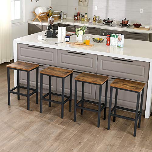 VASAGLE Taburetes de Bar, Juego de 2 Sillas de Bar, Taburetes de Barra de Desayuno de Cocina con Reposapiés, Industrial en Sala, Salón de Fiestas, Marrón Rústico LBC65X VASAGLE Taburetes de Bar, Juego de 2 Sillas de Bar, Taburetes de Barra de Desayuno de Cocina con Reposapiés, Industrial en Sala, Salón de Fiestas, Marrón Rústico LBC65X