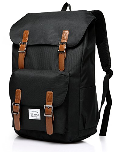 VASCHY Mochila Hombre, Mochila Mujer Casual Mochila para Portatil 15.6 Pulgadas Mochilas Escolares Vintage Mochila Universidad Mochilas Juveniles Resistente al Agua Negro VASCHY Mochila Hombre, Mochila Mujer Casual Mochila para Portatil 15.6 Pulgadas Mochilas Escolares Vintage Mochila Universidad Mochilas Juveniles Resistente al Agua Negro