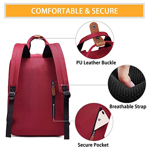 VASCHY Mochila Mujer,Mochilas Escolares Juveniles Vintage Mochila Portatil 15.6 Pulgadas para Hombre Universidad Resistente al Agua Rojo VASCHY Mochila Mujer,Mochilas Escolares Juveniles Vintage Mochila Portatil 15.6 Pulgadas para Hombre Universidad Resistente al Agua Rojo