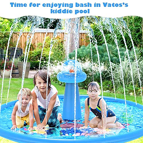 VATOS Tapete de Juegos de Agua Splash Pad, Colchoneta de Juego Alfombrilla de Agua Estilo UFO Aspersor de Juego para la Fiesta 67" Juguetes de Agua de Verano para Pequeños 2 3 4 5 Niños y Niñas