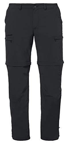 VAUDE Men's Farley ZO IV – Pantalón desmontable de senderismo para hombre – color negro, talla 52