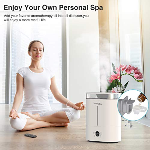 VAVSEA Humidificador ultrasónico 4L Bebé, Difusor de Aroma con alta capacidad de depósito de agua, apagado automático, Eficiente y silencioso, ideal para bebés, yoga y dormitorios VAVSEA Humidificador ultrasónico 4L Bebé, Difusor de Aroma con alta capacidad de depósito de agua, apagado automático, Eficiente y silencioso, ideal para bebés, yoga y dormitorios