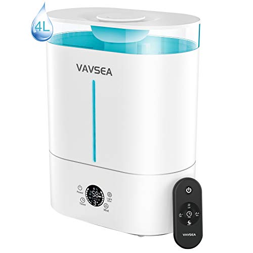 VAVSEA Humidificador ultrasónico 4L Bebé, Difusor de Aroma con alta capacidad de depósito de agua, apagado automático, Eficiente y silencioso, ideal para bebés, yoga y dormitorios