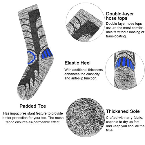 VBIGER 3 pares Calcetines de Invierno Térmico para Hombre Largo Algodón Calcetines de Deportivos Esquí Senderismo Ciclismo