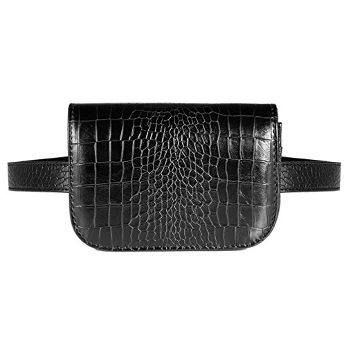 Vbiger Bolso Riñoneras Mujer Moda Bolso Cintura Mujer Mini Color Negro