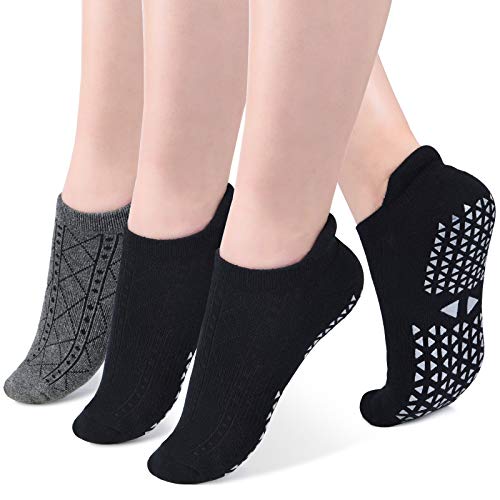 VBIGER Calcetines Yoga Antideslizantes para Mujeres Calcetines Deportivos para Ejercicio Interior, Pilates,Yoga, Ballet, Fitness,3 Pares