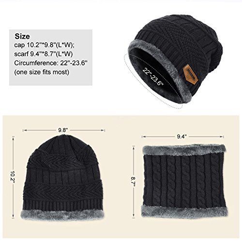 VBIGER Gorras Con Bufanda y Gorros de punto Sombreros de Invierno Hombre VBIGER Gorras Con Bufanda y Gorros de punto Sombreros de Invierno Hombre
