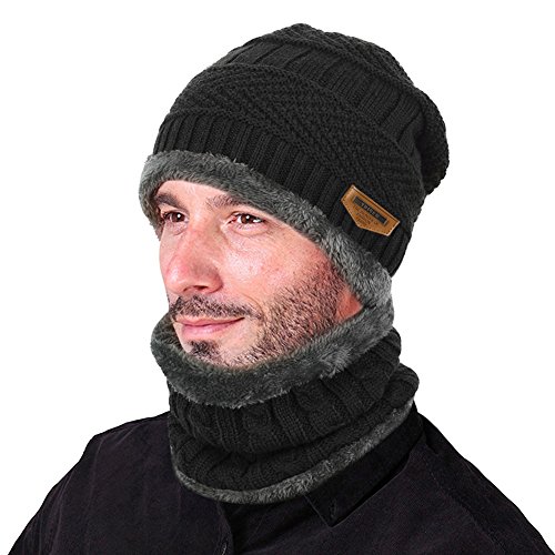 VBIGER Gorras Con Bufanda y Gorros de punto Sombreros de Invierno Hombre VBIGER Gorras Con Bufanda y Gorros de punto Sombreros de Invierno Hombre
