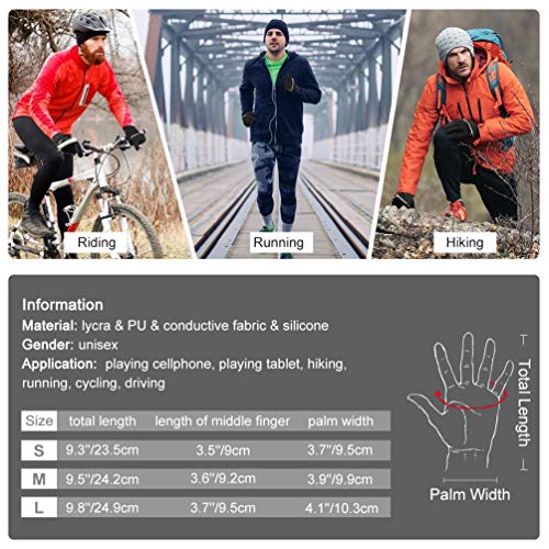 VBIGER Guantes Invierno Hombre Mujeres Anti-Deslizantes Táctil Antideslizantes con Pantalla táctil de Correr Ciclismo Moto Deportivos. (L) VBIGER Guantes Invierno Hombre Mujeres Anti-Deslizantes Táctil Antideslizantes con Pantalla táctil de Correr Ciclismo Moto Deportivos. (L)