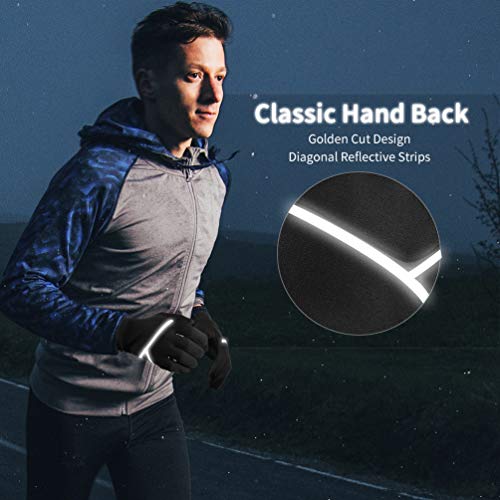 VBIGER Guantes Invierno Hombre Mujeres Anti-Deslizantes Táctil Antideslizantes con Pantalla táctil de Correr Ciclismo Moto Deportivos. (L)