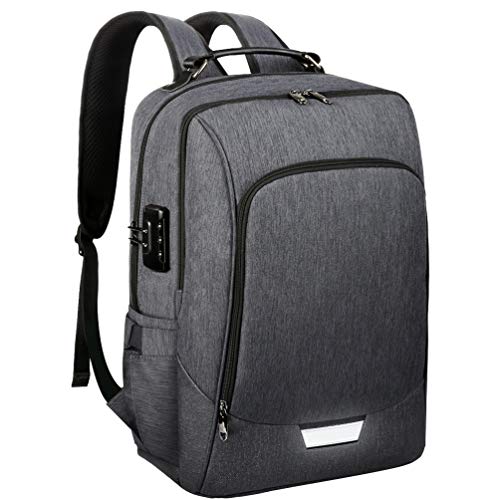 Vbiger Mochila Antirrobo Impermeable Mochila Portátil Hombre Mujer 17 Pulgadas Bolsa Viaje Negocios Puerto USB