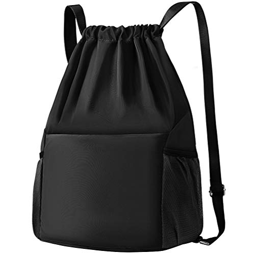 VBIGER Mochila Cuerdas Hombres Mujer Mochila Saco Tela Negro para Deporte Gimnasio Yoga Nadar Playa (negro) VBIGER Mochila Cuerdas Hombres Mujer Mochila Saco Tela Negro para Deporte Gimnasio Yoga Nadar Playa (negro)