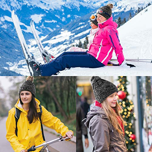 VBIGER Sombreros de Caliente Punto Gorro Invierno con Forro de Felpa Corta para Mujer VBIGER Sombreros de Caliente Punto Gorro Invierno con Forro de Felpa Corta para Mujer