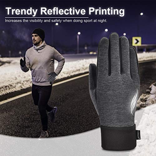 VBIGER Thickened Winter Gloves Warm Touch Screen Gloves Anti-Slip Cycling Gloves (Gris Oscuro, S)