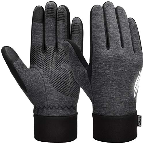 VBIGER Thickened Winter Gloves Warm Touch Screen Gloves Anti-Slip Cycling Gloves (Gris Oscuro, S)