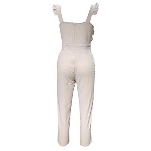 Vectry Mono Elegante Mujer Bodysuit Mujer Sexy Pantalones De Talla Grande para Mujer Jumpsuits Mujer Elegantes Monos Estampados Mono Mujer Beige