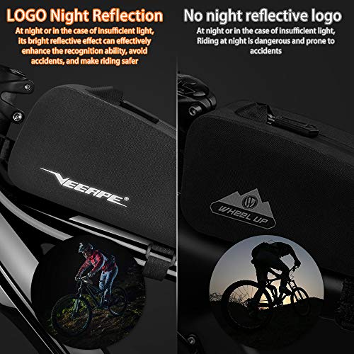 VEEAPE Bolsa Impermeable para Cuadro de Bicicleta MTB Bolsa para Bicicleta de Carretera Tubo Frontal Gran Capacidad, Velcro Ajustable/Material Reflectante VEEAPE Bolsa Impermeable para Cuadro de Bicicleta MTB Bolsa para Bicicleta de Carretera Tubo Frontal Gran Capacidad, Velcro Ajustable/Material Reflectante