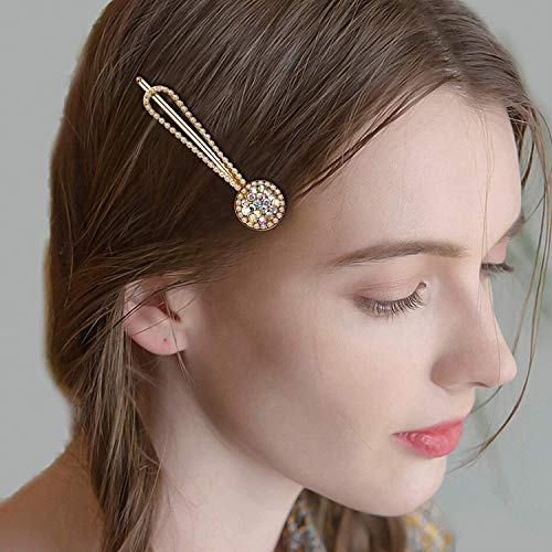 VEGCOO 20 Piezas Clips de Pelo, Gomas Pelo Elastica Pinzas Pelo de Diamantes de Imitación, Horquilla de Metal, Accesorios de Pelo para Mujer Chica y Niña