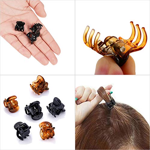 VEGCOO 60 Piezas Mini Clips de Pelo, Horquillas Plásticas Garras de Pelo Accesorios de Cabello para Mujeres Niñas