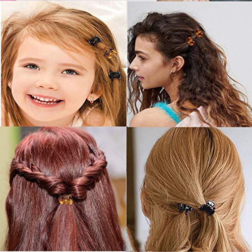 VEGCOO 60 Piezas Mini Clips de Pelo, Horquillas Plásticas Garras de Pelo Accesorios de Cabello para Mujeres Niñas