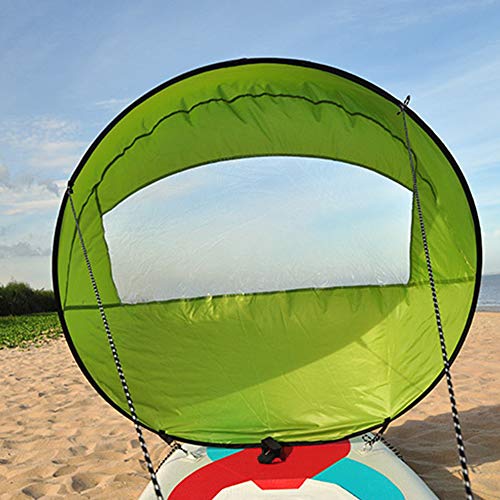 Vela plegable para kayak, con ventana transparente, 42 pulgadas, remo de barco, remo duradero con bolsa de almacenamiento para kayak/canoas/botes inflables, verde