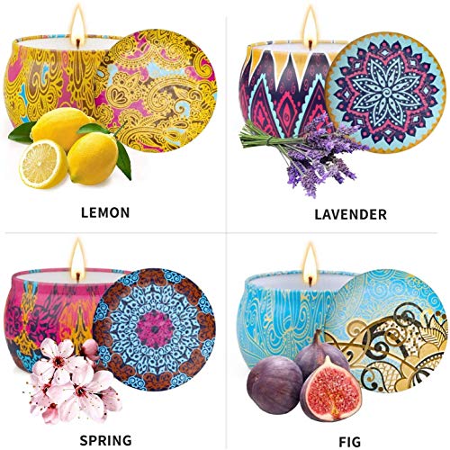 Velas Perfumadas, 5.56oz Cera de Soja, Aromaterapia Velas de Regalo, Juegos de Velas para Cumpleaños, Aniversario, Día de San Valentín, Navidad, Aliviar el Estrés y Uso Diario, Set de 4 Regalos Mujer Velas Perfumadas, 5.56oz Cera de Soja, Aromaterapia Velas de Regalo, Juegos de Velas para Cumpleaños, Aniversario, Día de San Valentín, Navidad, Aliviar el Estrés y Uso Diario, Set de 4 Regalos Mujer
