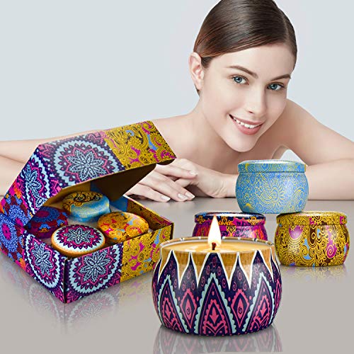 Velas Perfumadas, 5.56oz Cera de Soja, Aromaterapia Velas de Regalo, Juegos de Velas para Cumpleaños, Aniversario, Día de San Valentín, Navidad, Aliviar el Estrés y Uso Diario, Set de 4 Regalos Mujer Velas Perfumadas, 5.56oz Cera de Soja, Aromaterapia Velas de Regalo, Juegos de Velas para Cumpleaños, Aniversario, Día de San Valentín, Navidad, Aliviar el Estrés y Uso Diario, Set de 4 Regalos Mujer