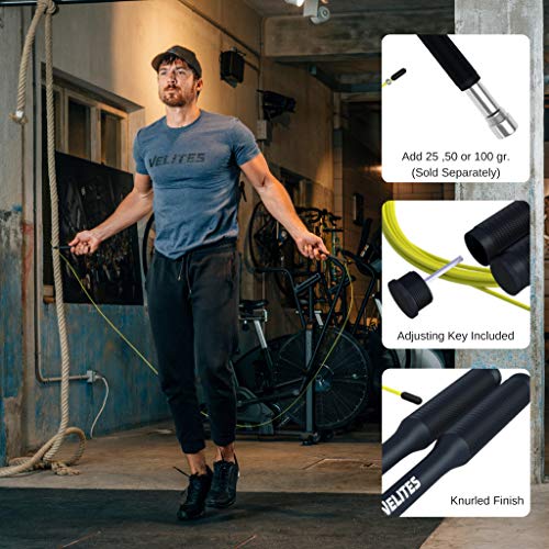 Velites Cuerda de Saltar lastrada para Crossfit, Boxeo y Fitness Fire 2.0 Ideal para Saltos Dobles | Comba de Velocidad de Aluminio (Lastres no incluidos) Velites Cuerda de Saltar lastrada para Crossfit, Boxeo y Fitness Fire 2.0 Ideal para Saltos Dobles | Comba de Velocidad de Aluminio (Lastres no incluidos)