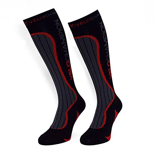 VeloChampion Calcetines de Compresión Recuperación para Hombres y Mujeres (20-30 mmHg) Ideal para Dolor de Espinillas, Deportes, Viajes, Dolor de Piernas, Varices, Trombosis Venosa Grave, Embarazo