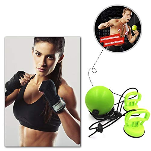 Velocidad □□ Bola, Bola reflexiva de Boxeo, Ventosa Ajustable, Bola tailandesa de Lucha a Mano, Entrenamiento de reacción de Ojos Adultos, Golpe de Golpe (Size : 1pcs)