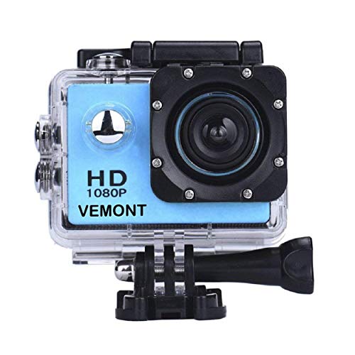 VEMONT Cámara Deportiva 1080P HD Impermeable 30M Pantalla de 2.0 Lente de Gran Angular de 120 Grados Multiples Accesorios para Deportes y Actividades, Buceo, Nadar, Correr, Ciclismo, etc. VEMONT Cámara Deportiva 1080P HD Impermeable 30M Pantalla de 2.0 Lente de Gran Angular de 120 Grados Multiples Accesorios para Deportes y Actividades, Buceo, Nadar, Correr, Ciclismo, etc.